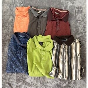 Vintage and Modern Lot of 6 Mens Polo Shirts Short Sleeve Size XL